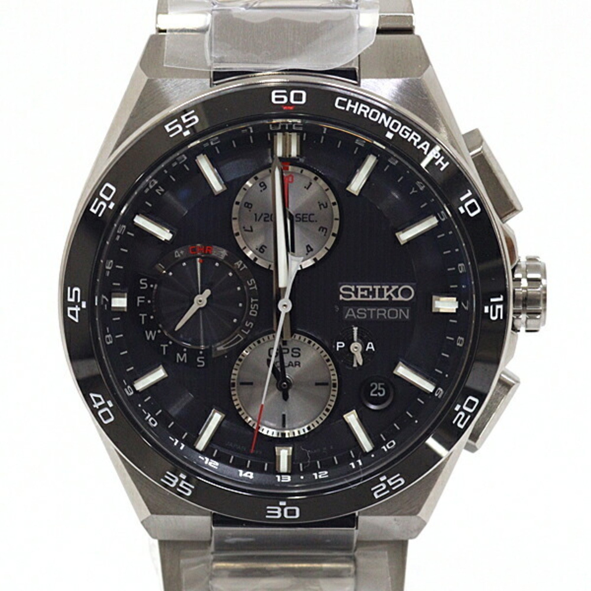 Seiko Mens Watch Astron Nexter Sbxc151 Titanium Black Dial Solar Radio Unused